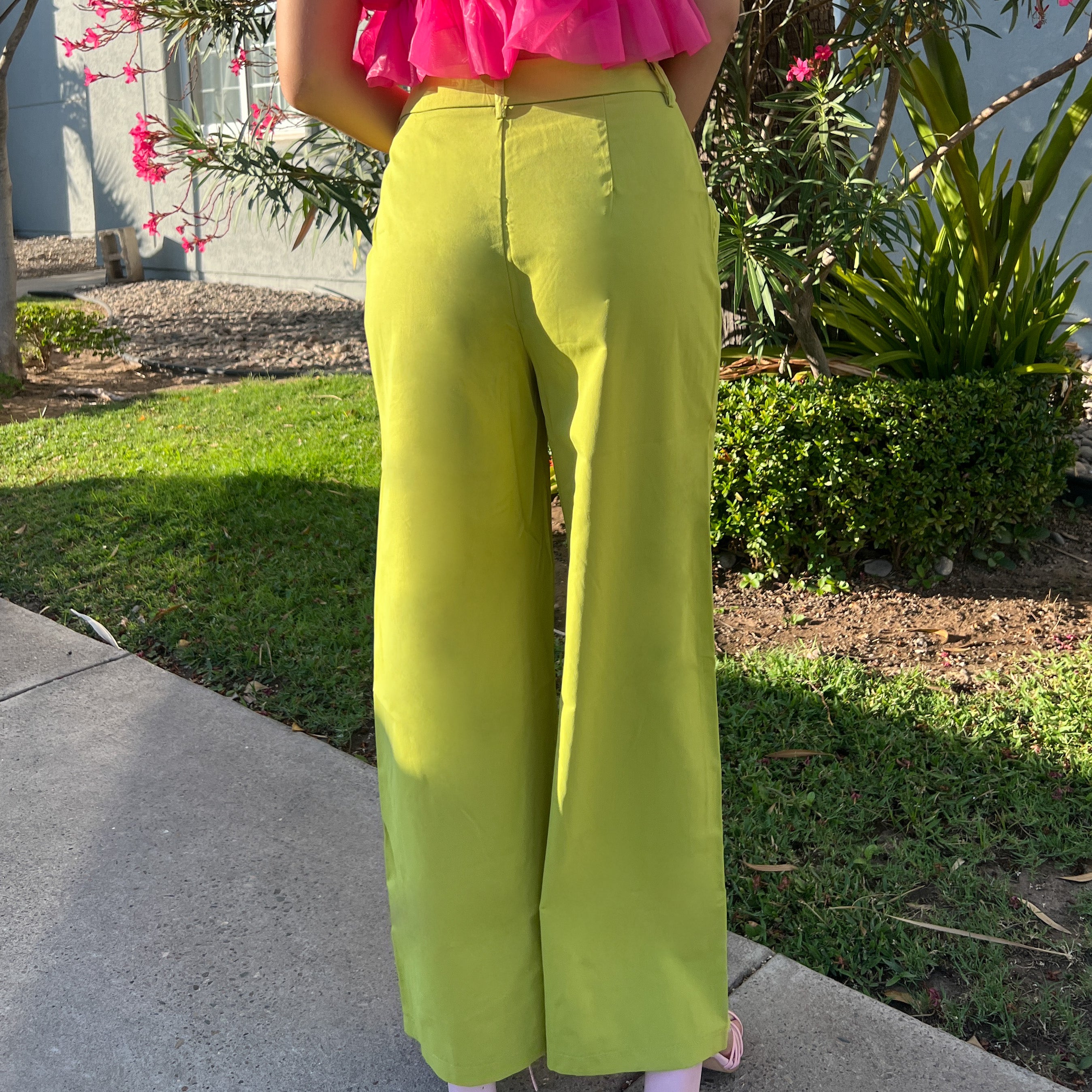 Pantalón Wide Leg Verde Lima